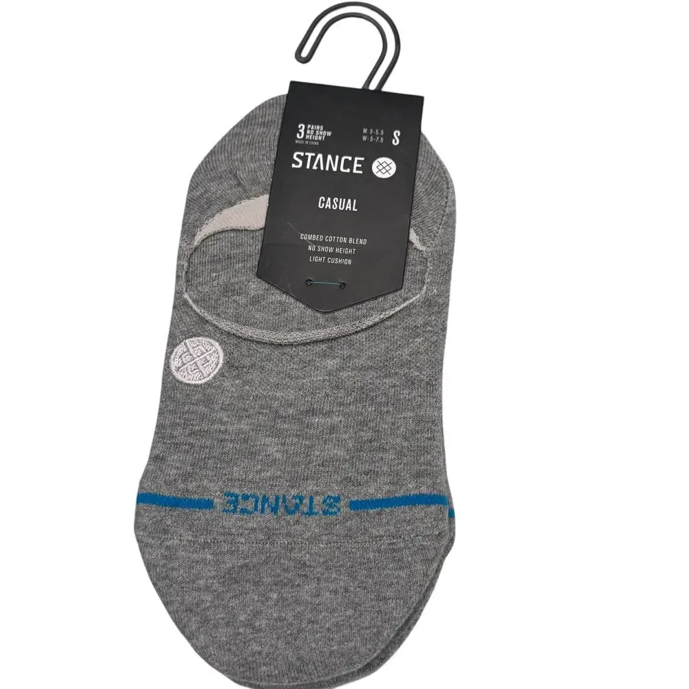 Stance Women's 3-Pack Crew Cut Socks Shoes Heather Gray Size Small NWT